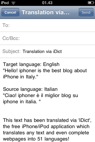 iDict: traduttore di pagine web e frasi in 51 lingue