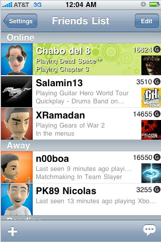 360 Live: Xbox Live su iPhone