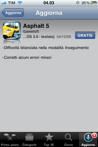 Aggiornamento Asphalt 5