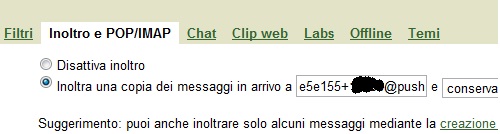 Configurazione account gmail