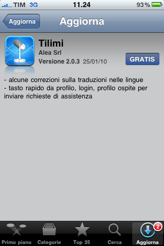 Tilimi, nuovo update in App Store
