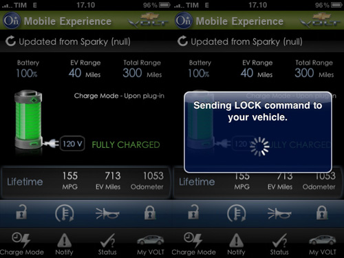 Chevy Volt, l'applicazione che controlla la vostra auto