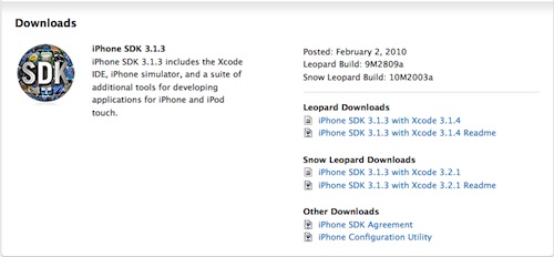 iPhone 3.1.3 SDK disponibile