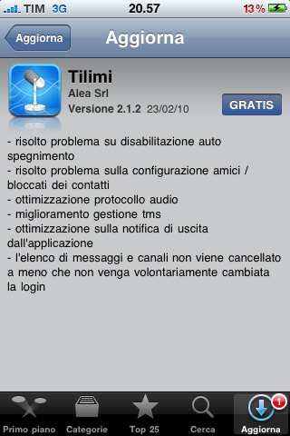 Aggiornamento Tilimi 2.1.2