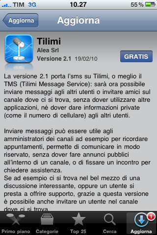 Tilimi, con il nuovo aggiornamento viene introdotta la possibilità di inviare messaggi di testo