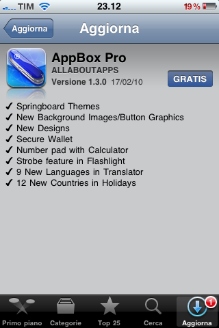 AppBox Pro aggiornamento