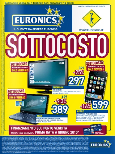 Euronics iPhone 3GS 32GB a 599€