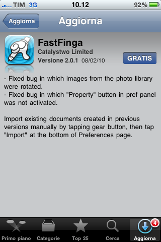 FastFinga aggiornamento 2.0.1