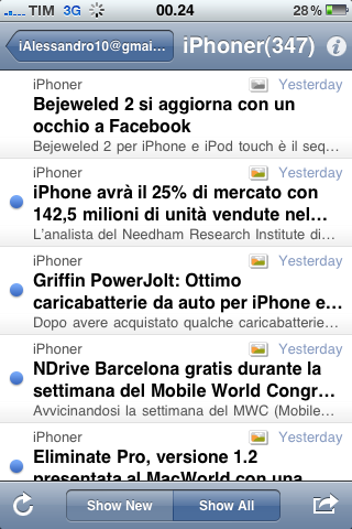 Mobile RSS Pro Aggiornamento