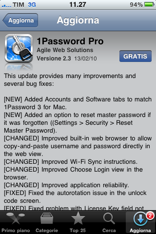 1Password Pro aggiornamento 2.3