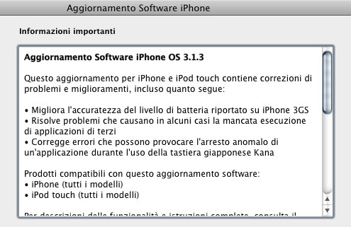 Firmware 3.1.3 per iPhone disponibile!