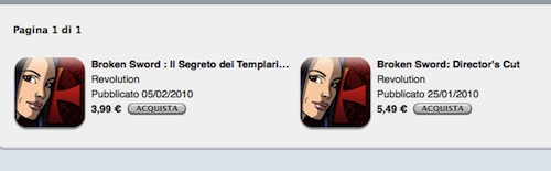 "Broken Sword: Il Segreto dei Templari" in italiano ma è un nuova App