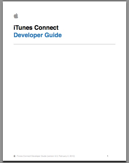 Disponibile una nuova versione della iTunes Connect Developer Guide