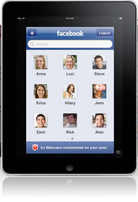 L'applicazione di Facebook sviluppata da Joe Hewitt su iPad