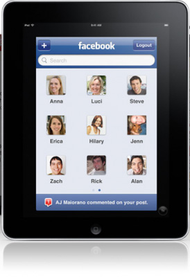 L’applicazione di Facebook sviluppata da Joe Hewitt su iPad