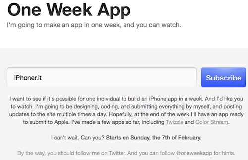 one week app