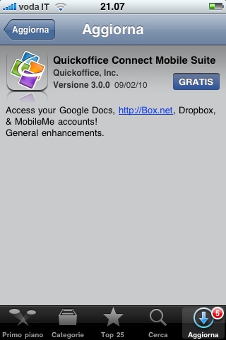 QuickOffice compatibile con GoogleDocs e MobileMe
