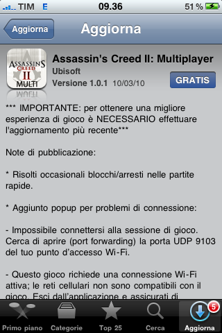 Assassin's Creed II Multiplayer update 1.0.1