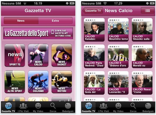 GazzettaTV: tutti i video di Gazzetta dello Sport.it in un'App