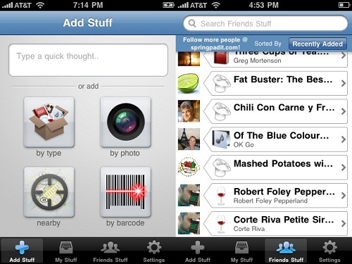 Springpad, blocco note interattivo per iPhone e iPod touch