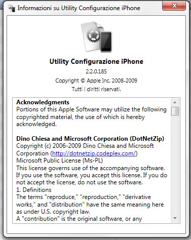 Utility Configurazione iPhone