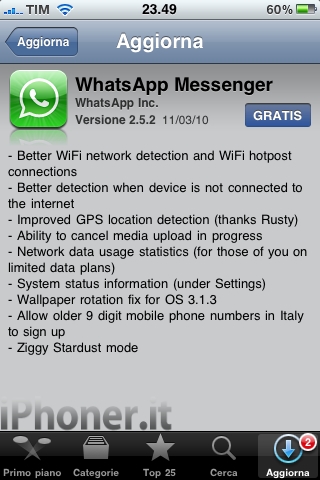 WhatsApp Messenger update 2.5.2