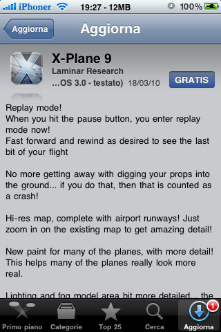 X-Plane 9, aggiornamento con Replay
