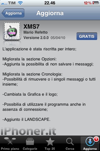 XMS7, nuovo aggiornamento in App Store