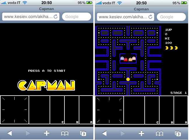 Cap-man: il Pac-Man Clone HTML5 su iPhone
