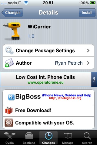 cydia wicarrier