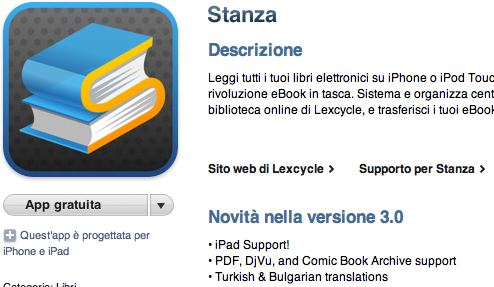 Stanza, update 3.0 in App Store