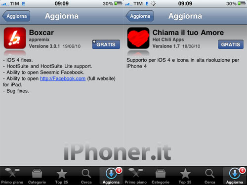 Update app iOS 4