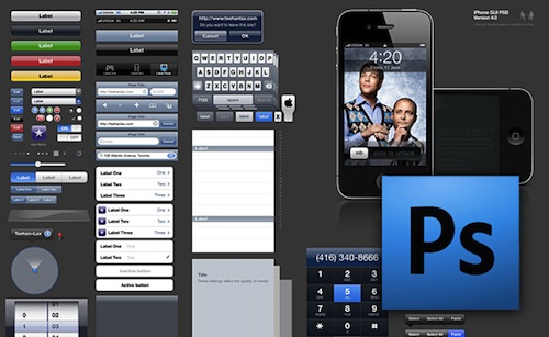 Ecco l'interfaccia grafica dell'iOS 4 in un file PSD
