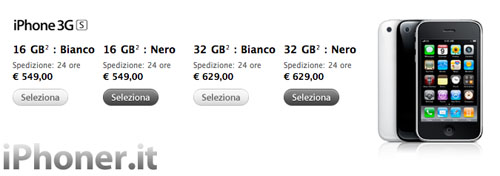 iPhone 3GS e prezzi