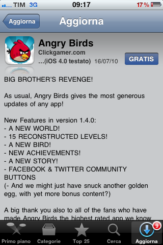 Angry Birds, un nuovo update arriva in App Store