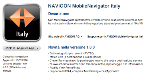 Navigon finalmente introduce il supporto ad iOS 4 