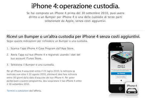 iPhone 4: l'operazione custodia parte anche in Italia