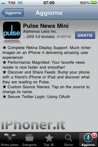 Pulse News Mini si aggiorna
