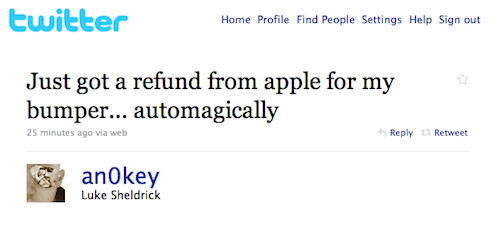 Apple ha iniziato a rimborsare i bumper