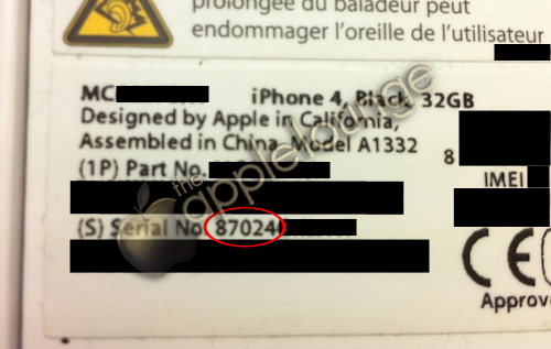 iPhone 4 serial number