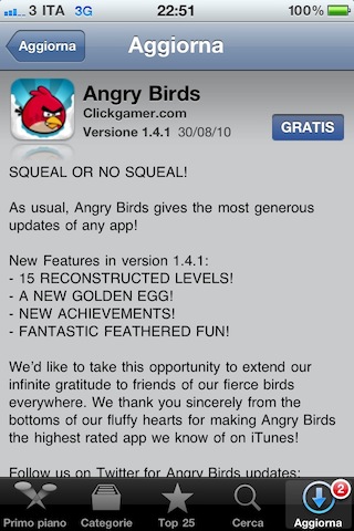 Angry Birds update 1.4.1
