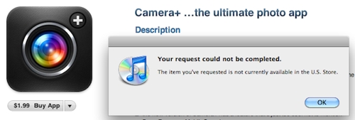 Camera+ eliminata dall’App Store