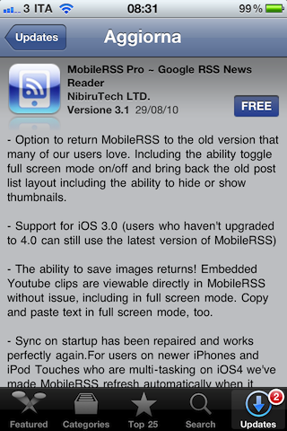 MobileRSS Pro update 3.1