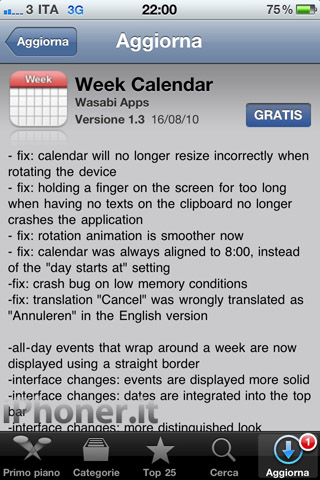 Week Calendar si aggiorna 