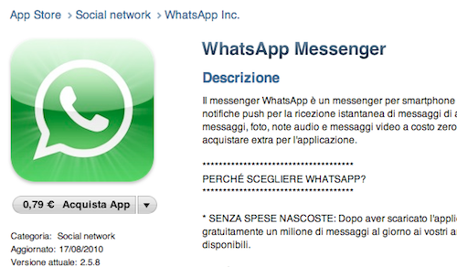 WhatsApp Messenger si aggiorna e arriva così alla versione 2.5.8