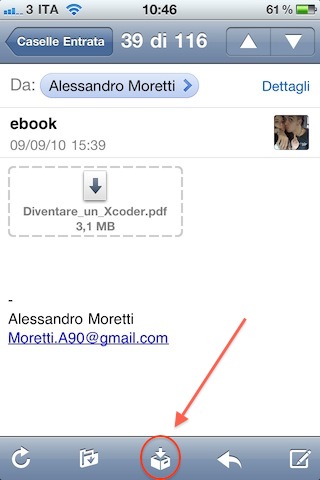 Addio cestino in Mail