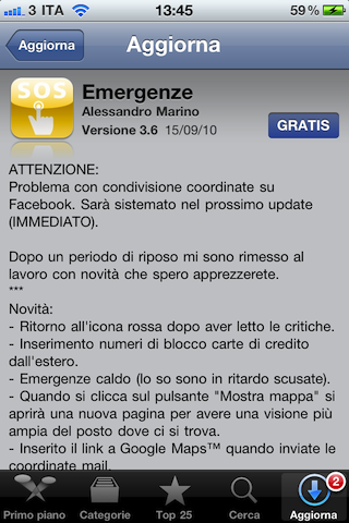 Emergenze update 3.6