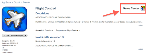 Game Center: arriva l'icona sulle applicazioni compatibili in iTunes