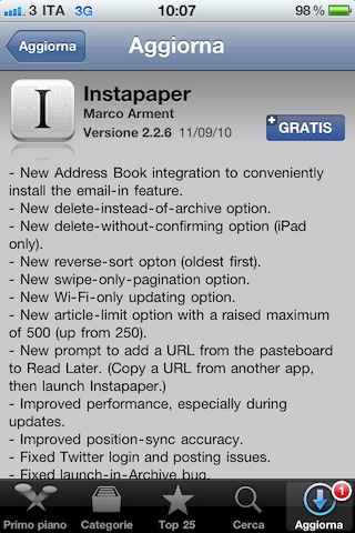 Instapaper update 2.2.6