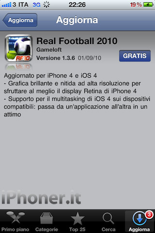 Real Football 2010, in App Store il nuovo aggiornamento
